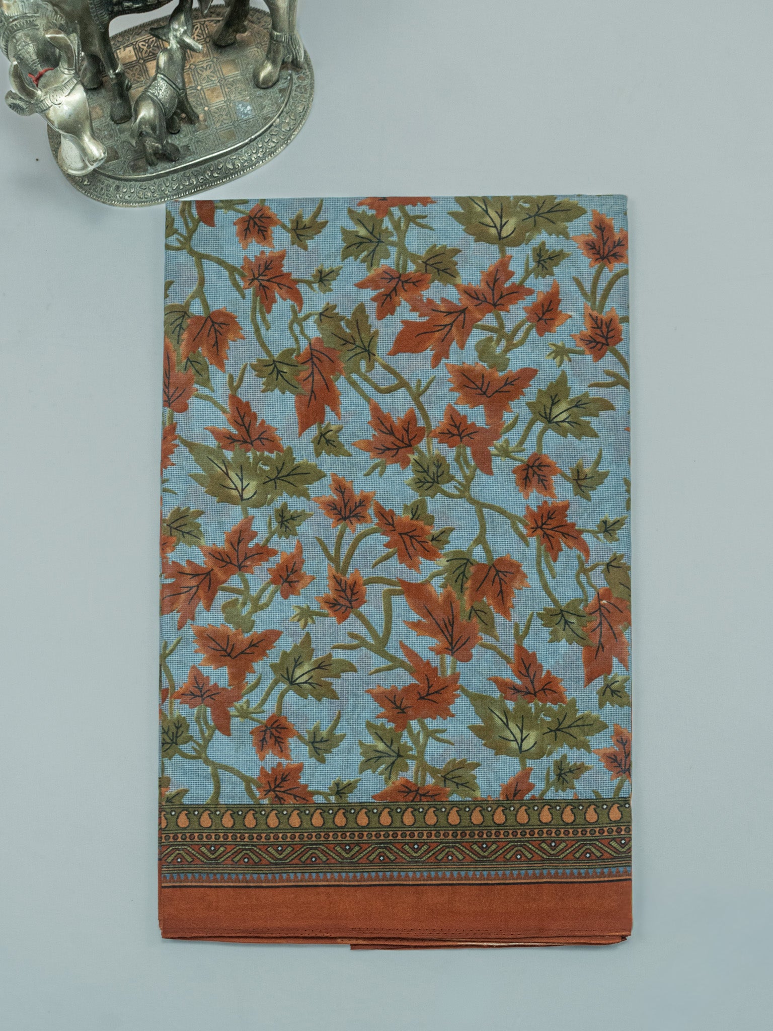 Pure Cotton Kalamkari Floral Design Saree – Traditional Handcrafted Elegance