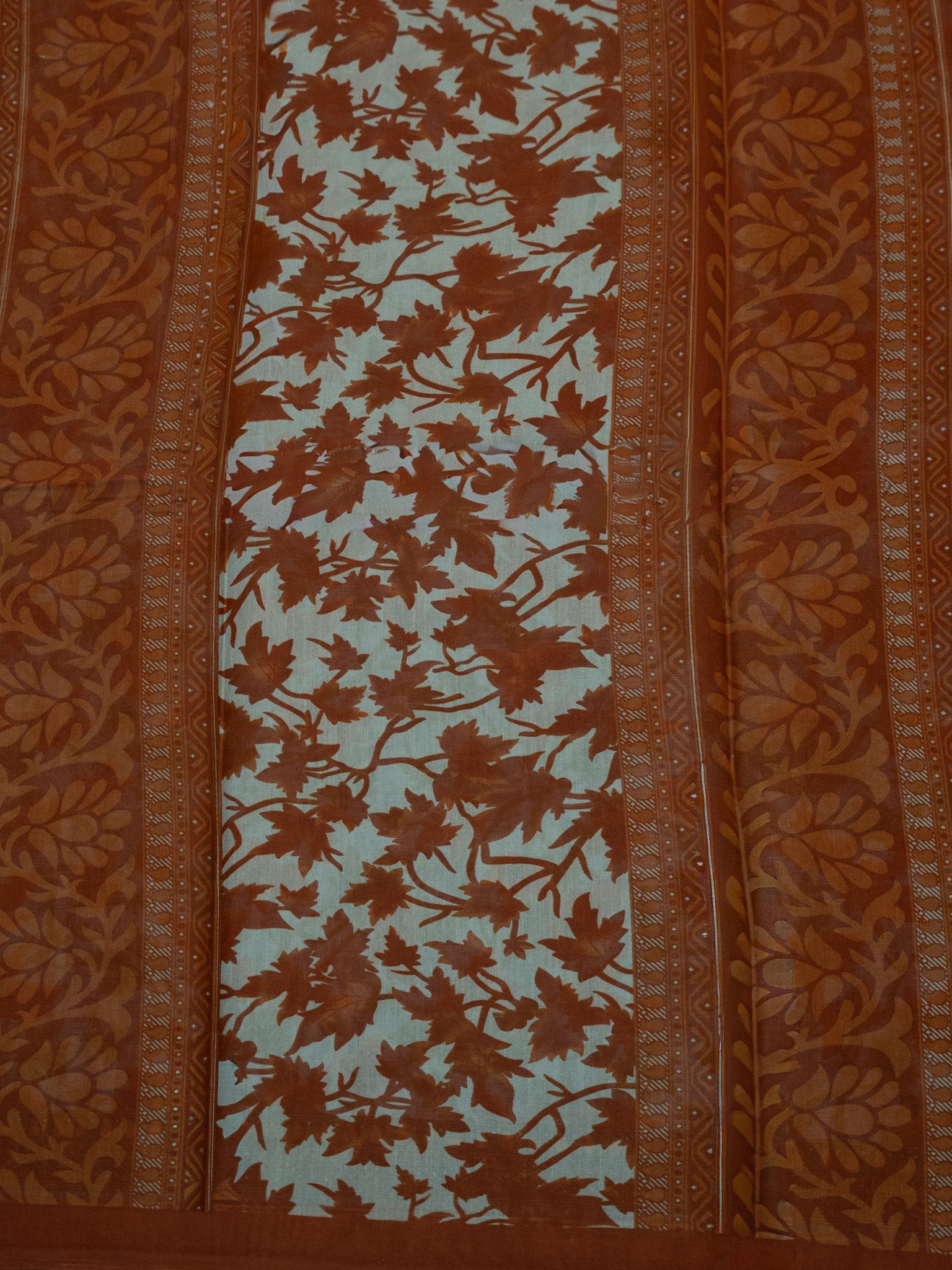 Pure Cotton Kalamkari Floral Design Saree – Traditional Handcrafted Elegance