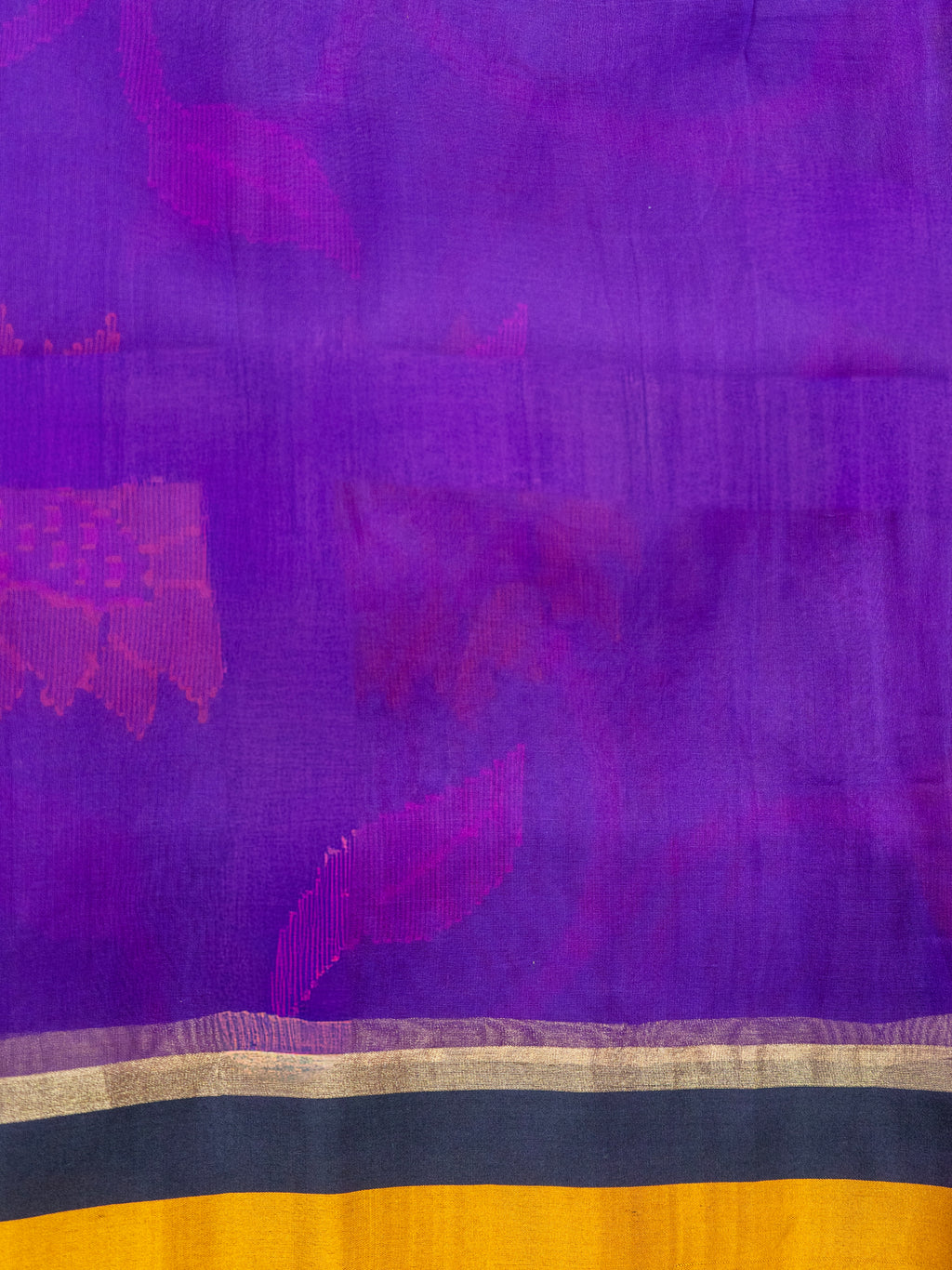 Pure Upada Handloom Silk Saree in Purple with Floral Weaving & Designer Line Pallu