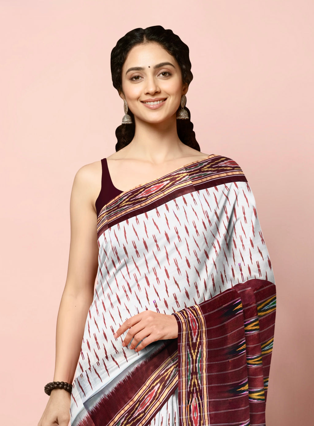Pure Pochampally silk saree without Blouse