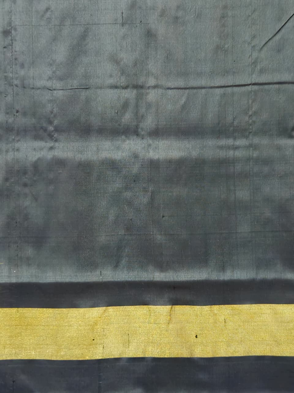 Pure Pochampally silk saree in grey with contrast Blouse