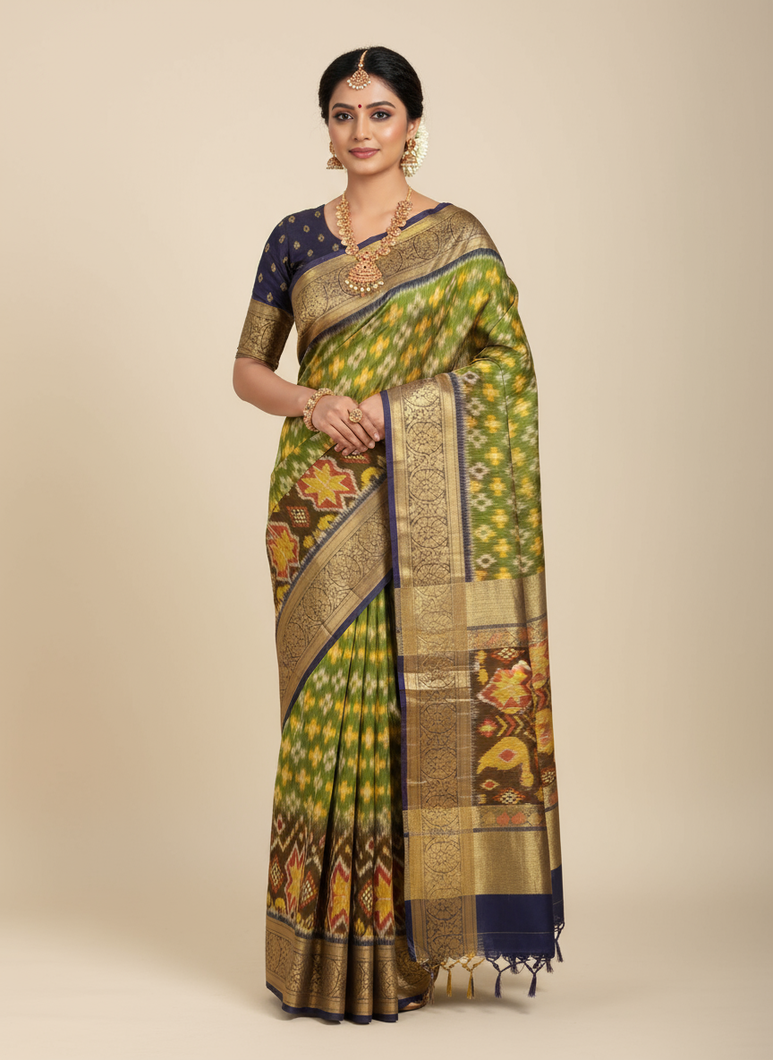 Pochampally Hyderabadi Sico silk with blouse